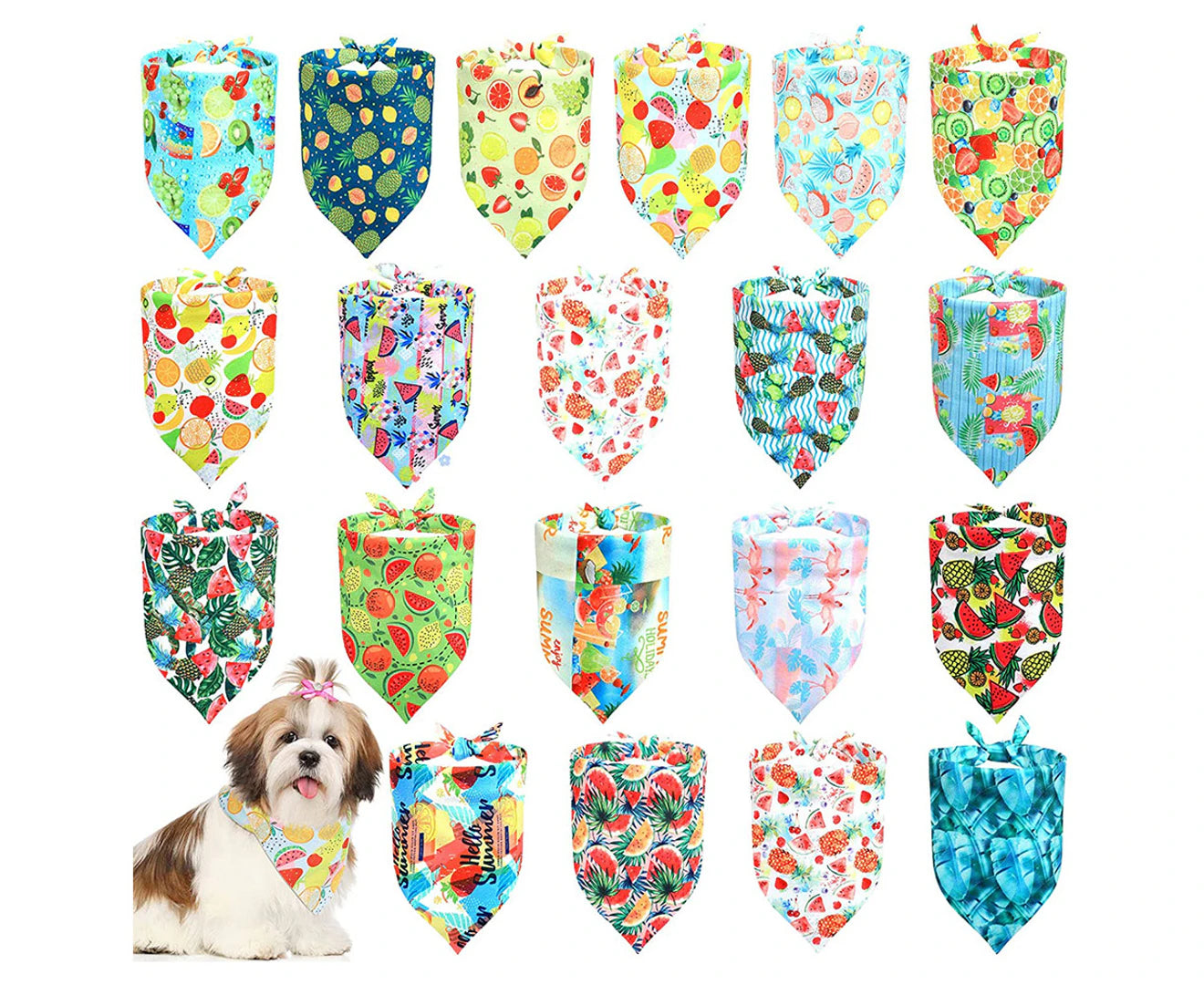 20 Pack Holiday Dog Bandanna Scarf Accessories St. Patrick'S Day Easter Independence Adjustable Holiday Dog Bandanas Pet Scarf Soft Bibs